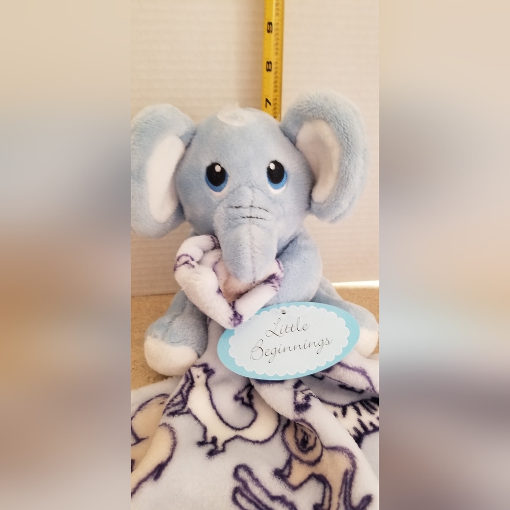 Baby Blue Elephant Lovey with Security Blanket Stuffed Animal NWT - Picture 3 of 15